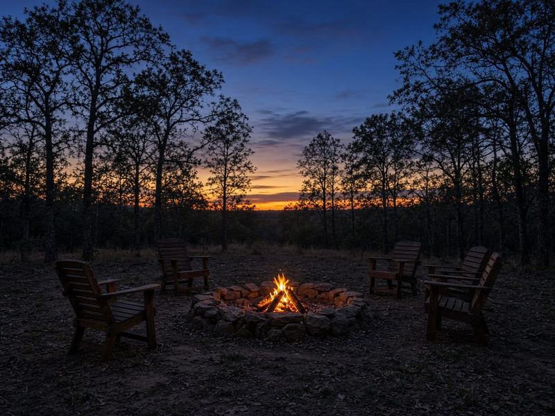 Fire pit at dusk (placeholder image)