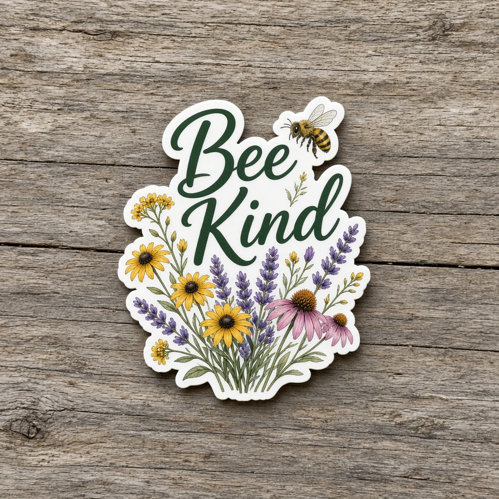 Bee Kind Wildflower Sticker